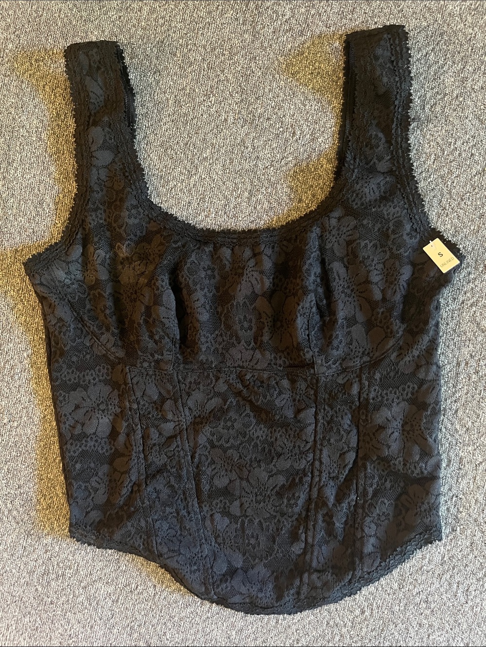 PINK Victoria's Secret Black Lace Cropped Camisole